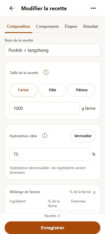 3. Modifier la recette